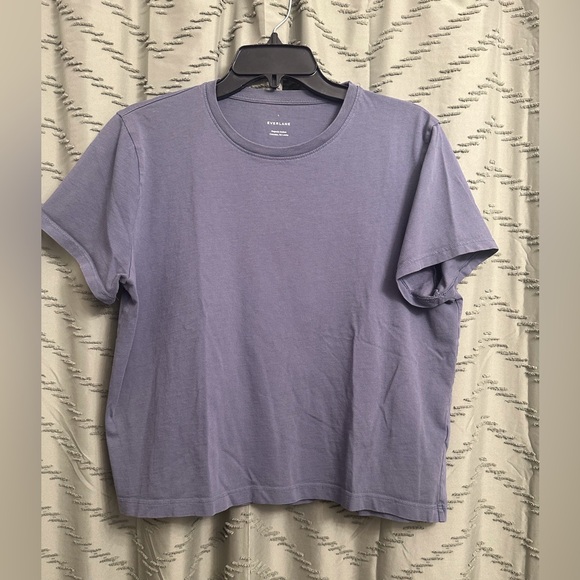 EVERLANE organic cotton tee t-shirt size L
Crop top, cropped 
Crop tee
Blue grey - Picture 1 of 7